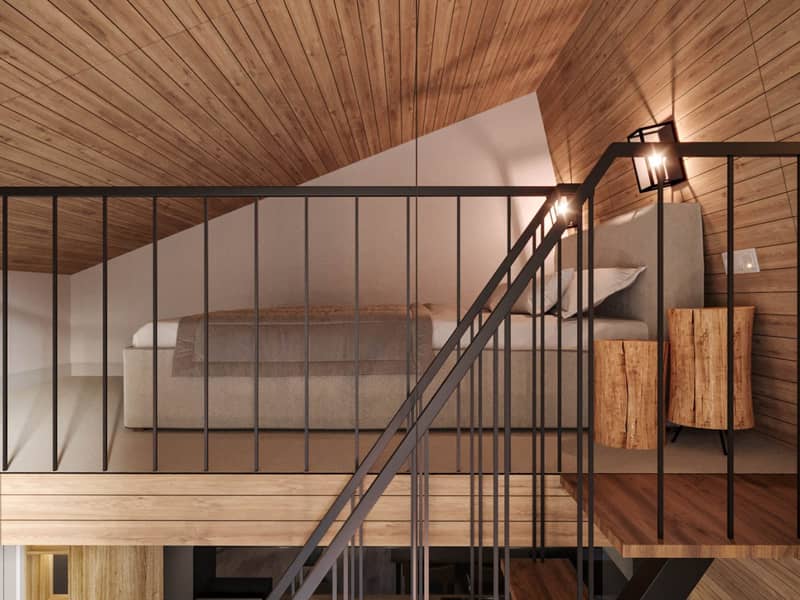 Дом a-frame с чаном